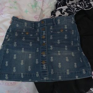 NWOT Crewcuts Pineapple Denim Skirt